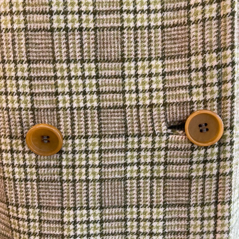 Cute Vintage 60s MOD PLAID PENDLETON Coat Jacket / Double-Breasted Pockets image 8