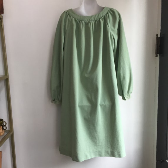 Vintage 70's Sage ULTRA SUEDE SMOCK Dress / Struc… - image 5