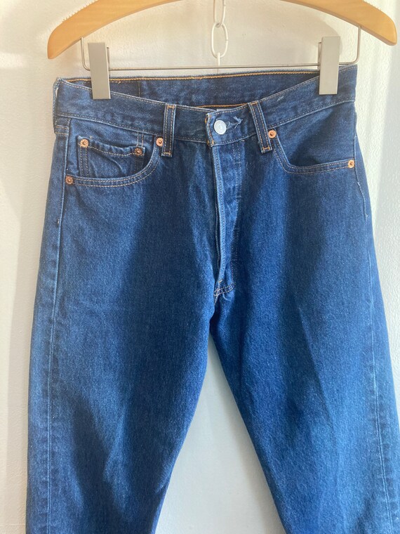 Vintage LEVIS 501s / Datk/ High Waist + Button Fl… - image 3