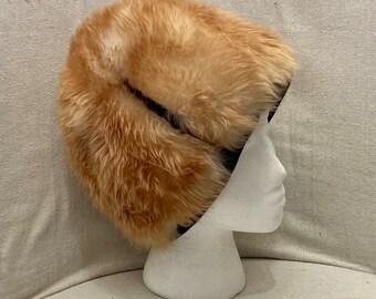 Vintage 60s MOD ITALIAN Sheepskin Hat / Lambskin Shearling Fur Hat / Apres Ski / Made in Italy