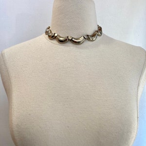 Vintage CHOKER Necklace / MOD SILVER Rounded Chunky Chain Links image 5