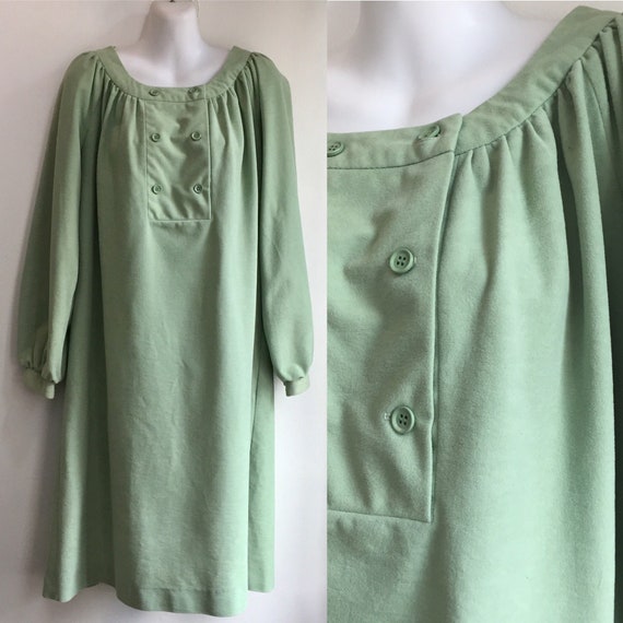 Vintage 70's Sage ULTRA SUEDE SMOCK Dress / Struct
