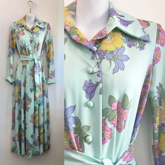 leslie fay floral maxi dress