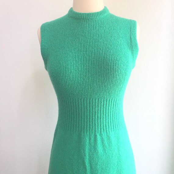 Vintage 50s 60s Sweater DRESS / Sleeveless /  Kni… - image 4