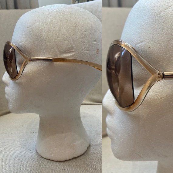 Lunettes De Soleil Vintage Papillon - Années 1950/1960 - Monture Plastique Noir/gris - Bon état