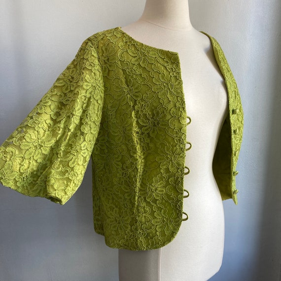 Vintage 50’s 60’s Jacket Top / LACE STATEMENT SLE… - image 5