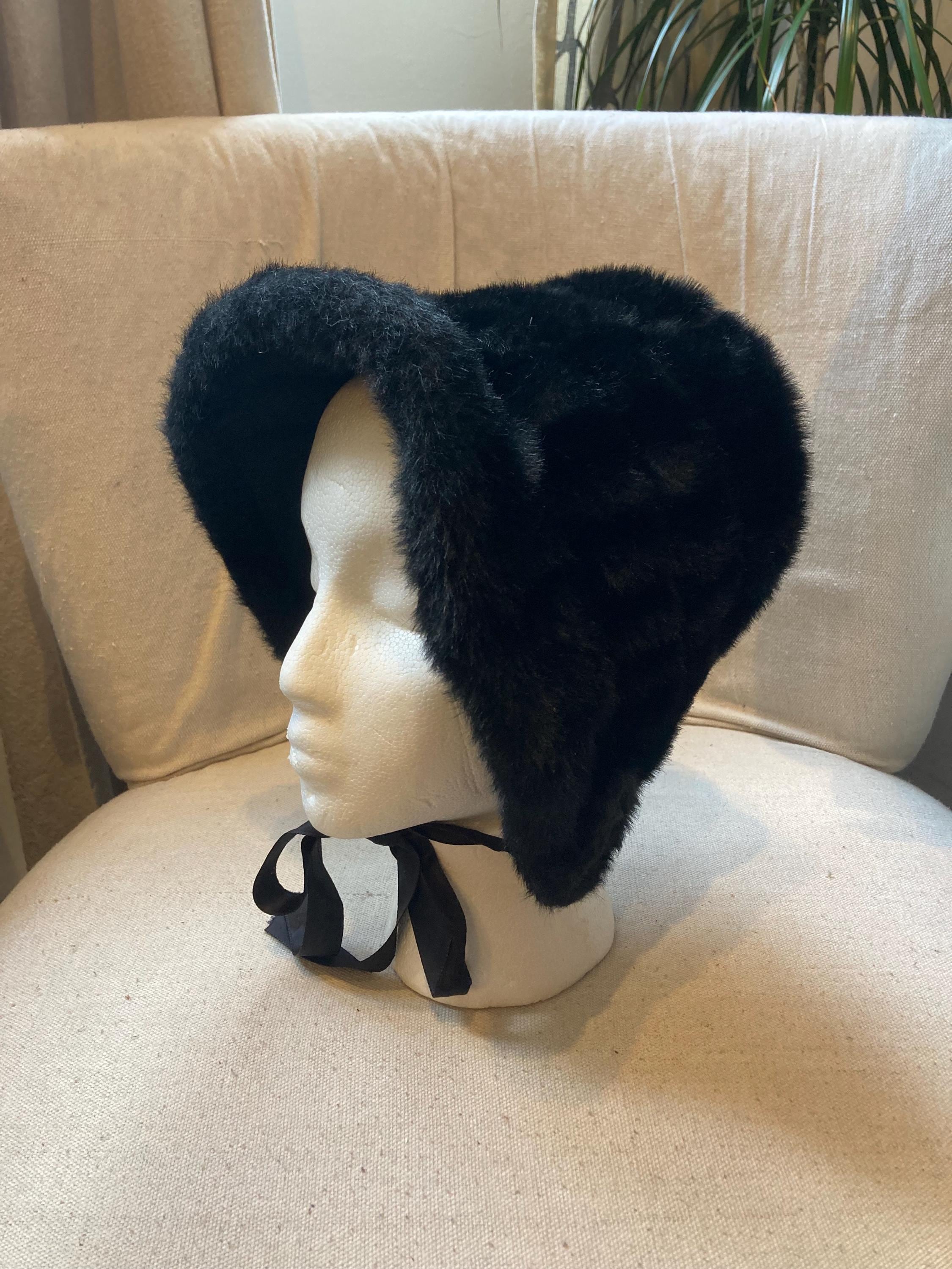 SHE\'S COVERING HER CROWN❣️Vintage Fur Bonnet Vintage Hat: Gorgeous Vintage Honey and Russett Real  main image 2