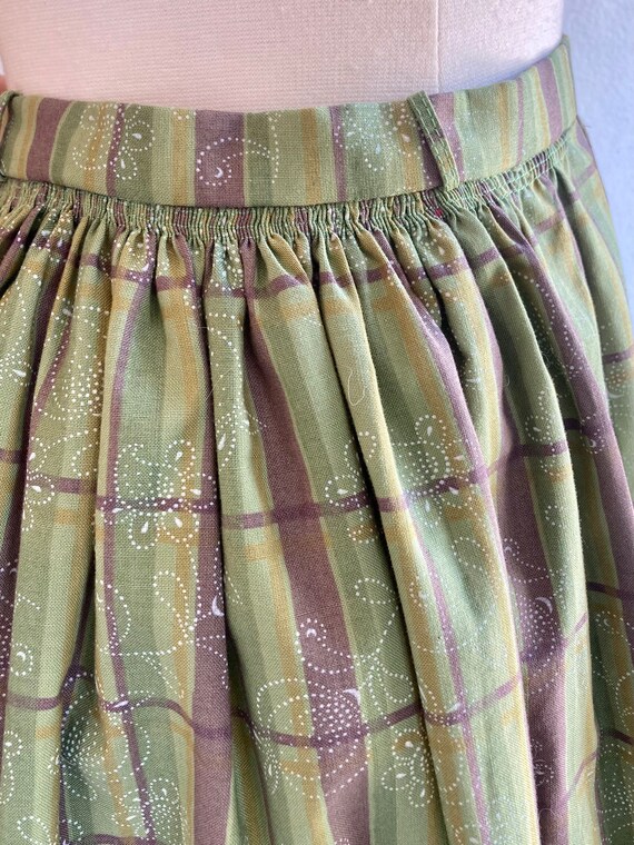 Vintage 50's Cotton PLAID Full-Skirt / Hidden POC… - image 6