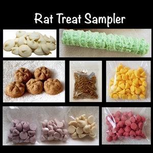 Rat Treat Sampler Box, 5oz or 10oz, Yogies, Yogurt Drops, Rice Pops, Baked Biscuits, Freeze Dried Worms, Lots of Flavors
