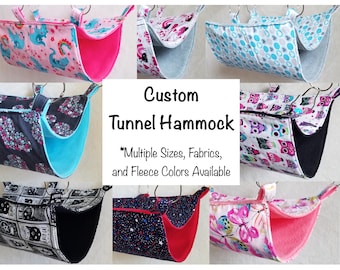 Tunnel Hammock, Custom Order, Multiple sizes, colors, and fabrics available, Perfect for Pet Rats and Critter Nation Cages