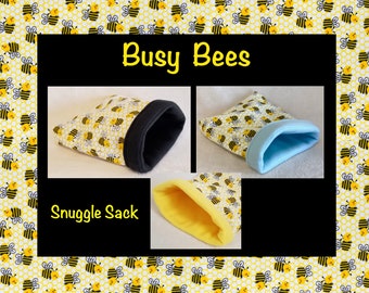 Busy Bees Snuggle Sack, Bonding Pouch, Cusomizable in Multiple Sizes and Fleece Colors, Made to Order