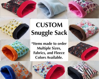Snuggle Sack, Custom Order, Multiple sizes, colors, and fabrics available, Perfect for Pet Rats, Limited Easter and St Patrick&#39;s Day Fabrics