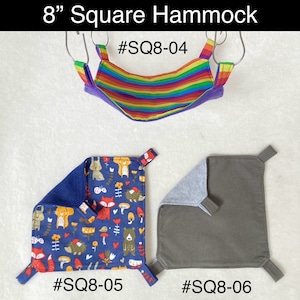 8” Square Flat Hammock for pet rat and other small animals, READY TO SHIP , fast, sales discounts