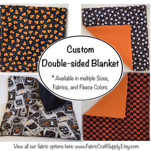 Customizable Double-sided Halloween Themed Blanket for Pet Rats or other small animals, Multiple Sizes, Colors, and Fabrics Available