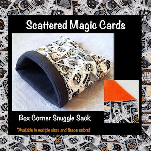 Scattered Magic Cards Box Corner Snuggle Sack for Pet Rats with Your Choice of Fleece Color and Size, Made to Order