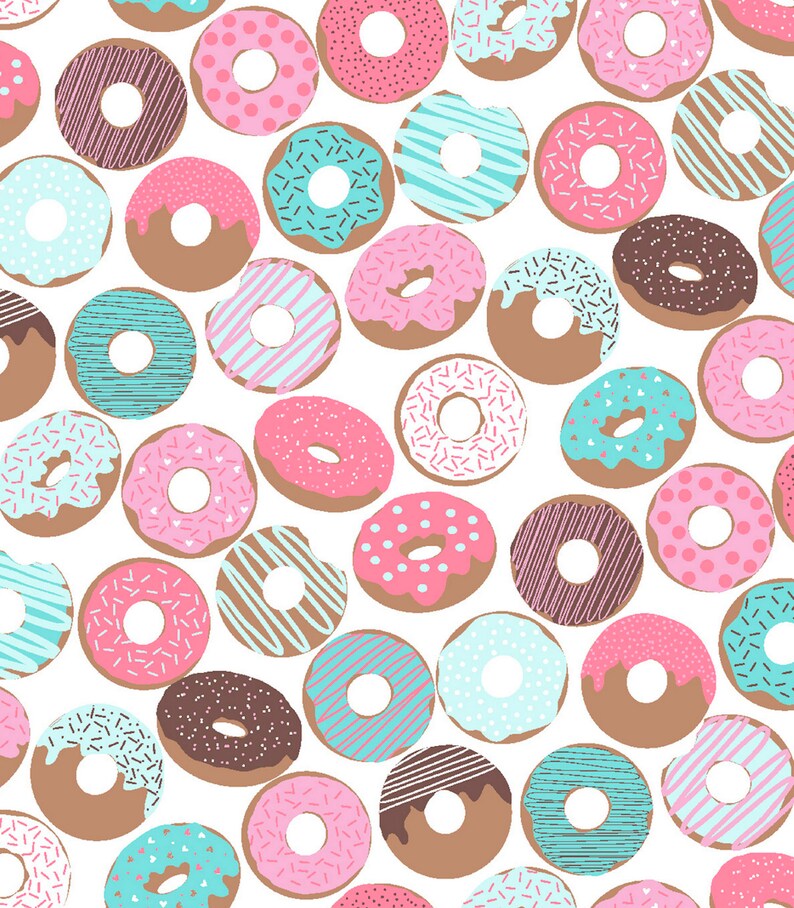 By the Yard Available as Fat Quarter Donuts fabric by the yard 100/% Cotton Flannel Fabric ONLY and Sample Swatches