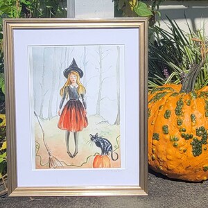 Halloween chic witch fashion illustration Print