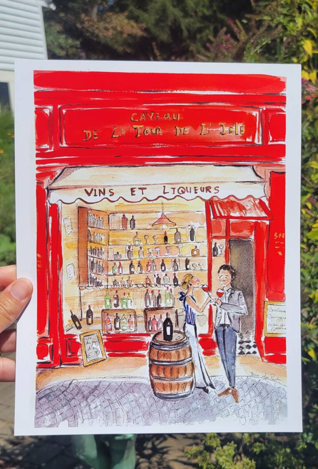 Parisian Illustration, French Wine Store, Paris, Print From Original