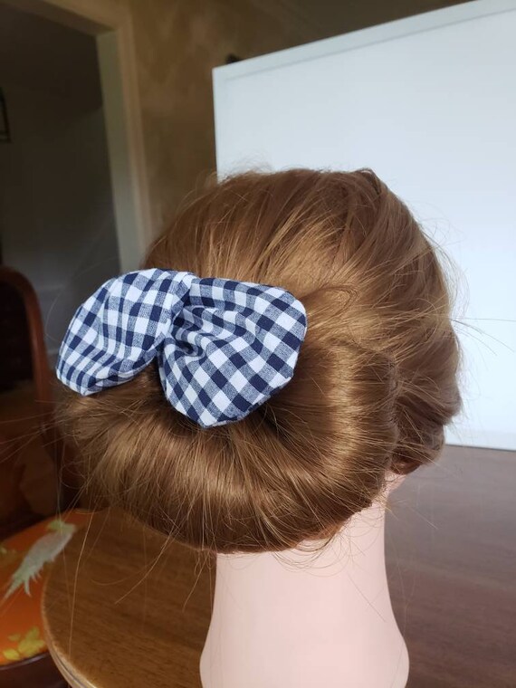 Chic Chignon Blue Gingham Maker Roll A Bun Twist A Bun Etsy
