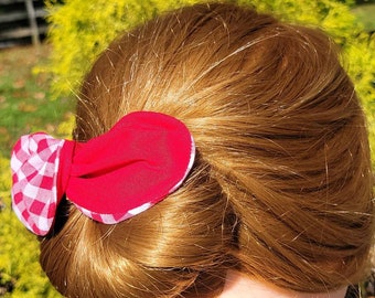 Chic Chignon maker, roll a Bun, Twist a Bun, Quick Bun, French Bun, EZ Hair Bun, Buns, Chignon, Bun Maker Ballerina reversible red Gingham