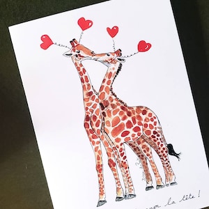 Giraffenliebe/Valentinstag/Liebe/Jubiläum/Französische 5x7 Klappkarte