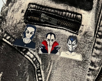 Misfits inspired pins for punk vest or jacket