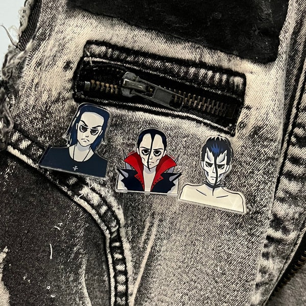 Misfits inspired pins for punk vest or jacket