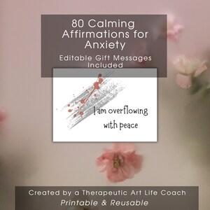 Messages d'affirmations positives modifiables Affirmations calmantes imprimables Comment calmer mon anxiété Pensées paisibles Faire face à l'anxiété