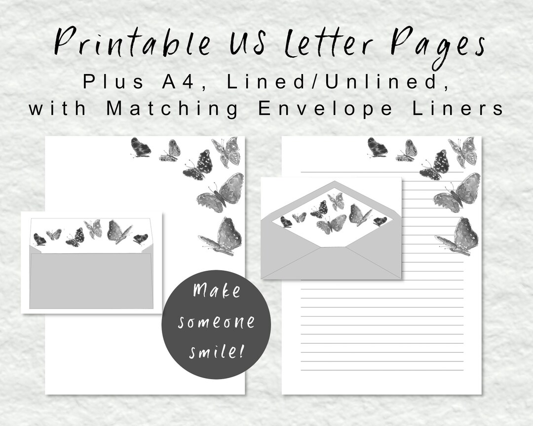 Cute Printable Writing Paper Blank Printable Line Paper With - Etsy