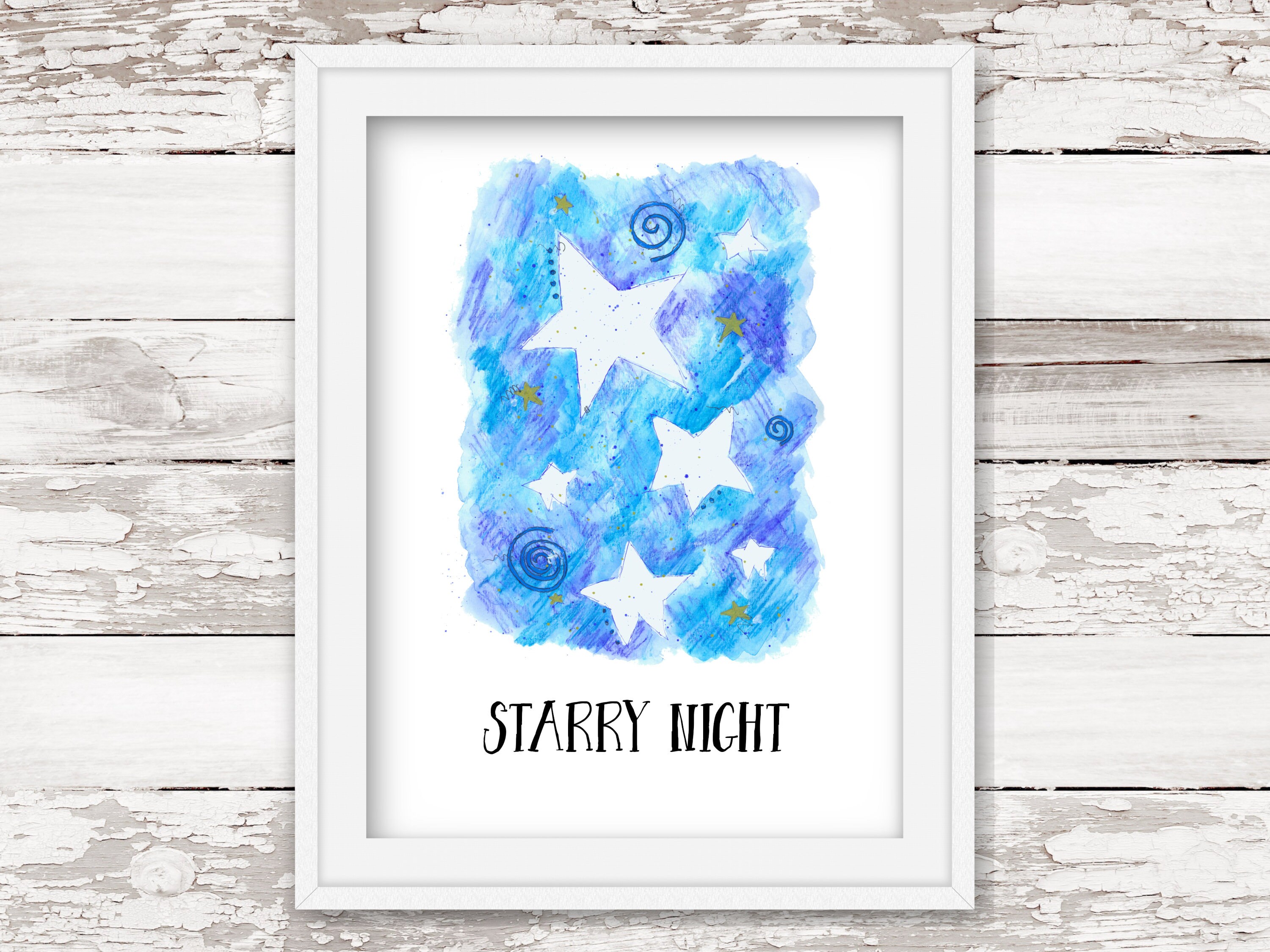 Nursery Stars Printable Watercolor Nursery Printable Fairy Tale Night ...