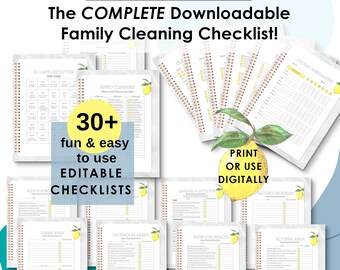 Editable Cleaning Checklist: Room by Room Planner (PDF Download)