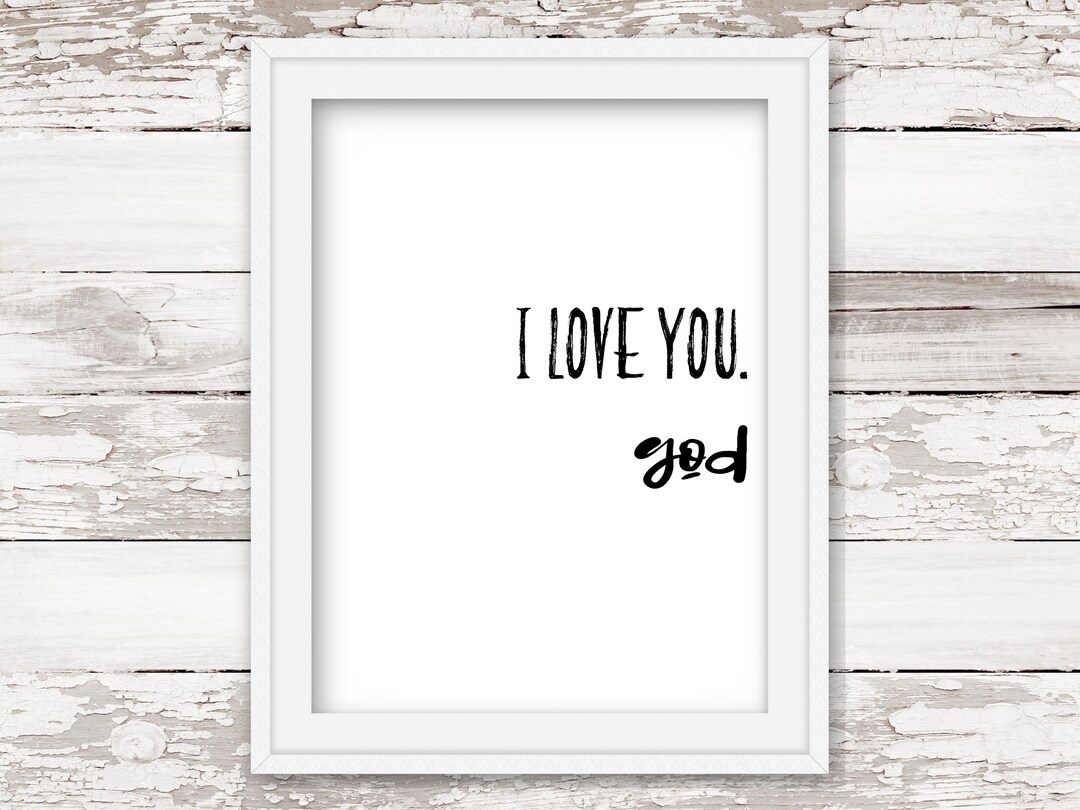 God Loves Me Wall Art Printable Christian Typography Art Etsy