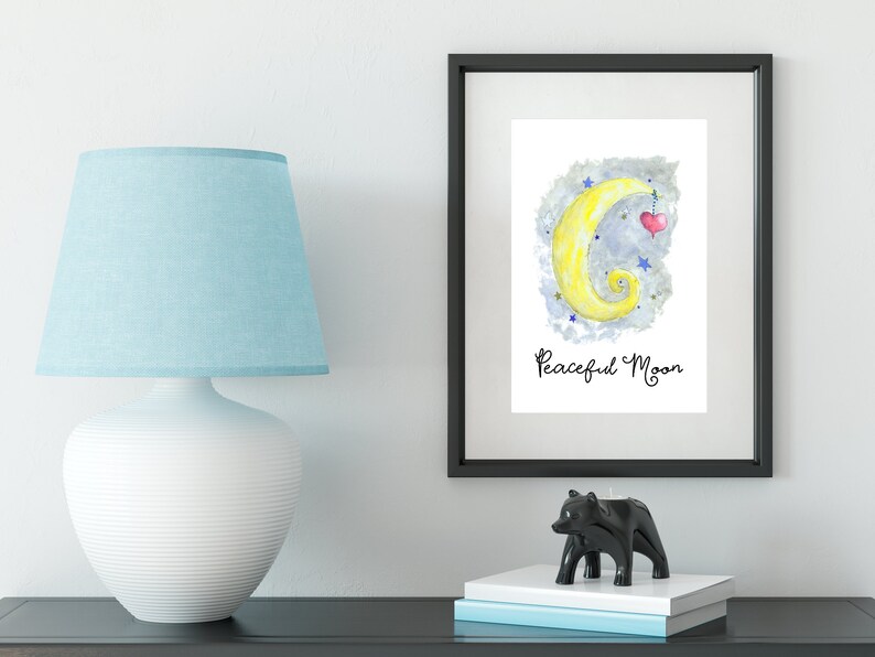 Moon Printable Fantasy Nursery Decor With Heart and Stars ...