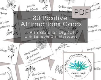Printable Affirmation Cards: Motivational Mindfulness Gift (PDF Download)