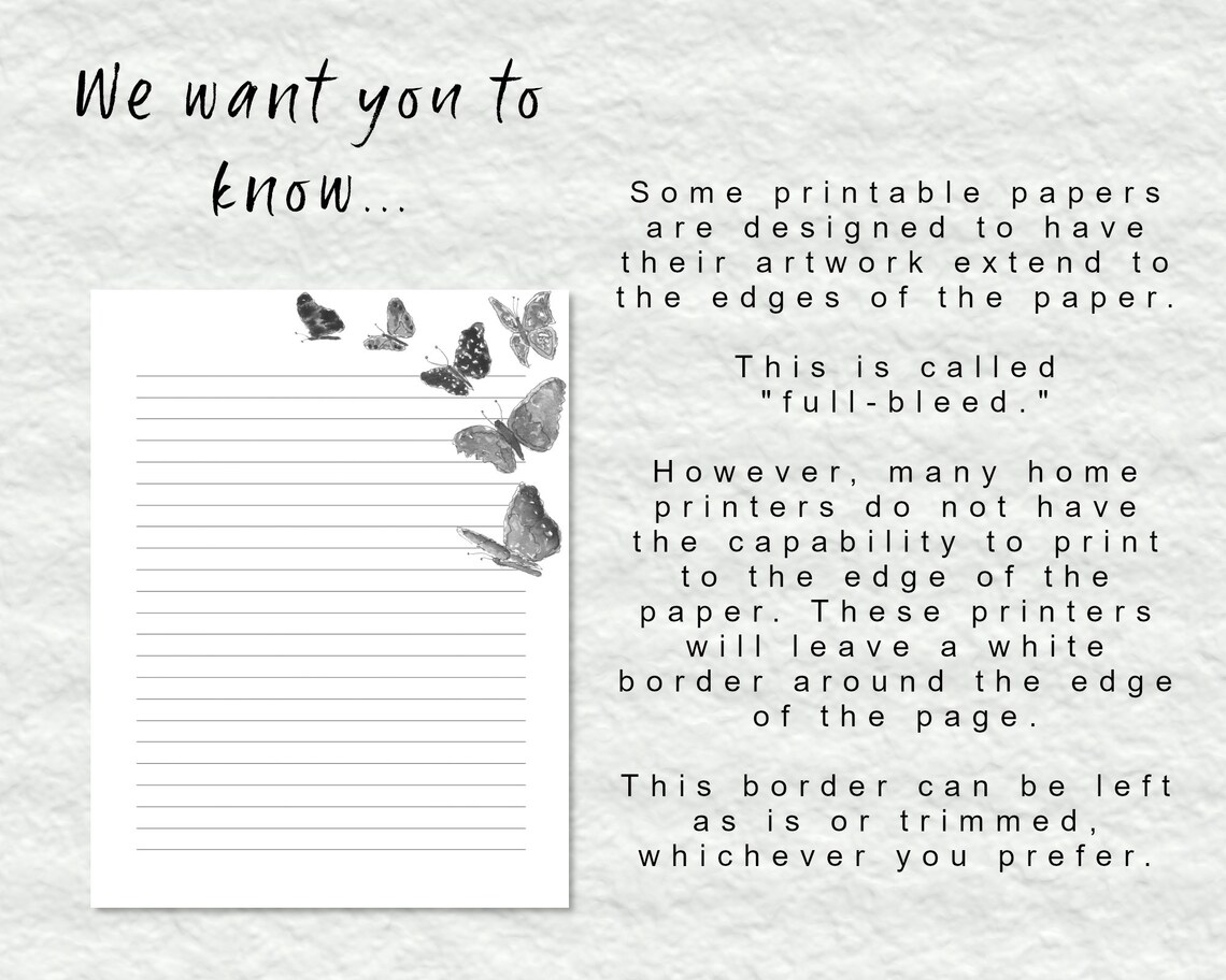 Cute Printable Writing Paper Blank Printable Line Paper With - Etsy