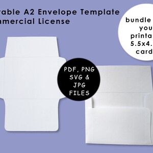 Modèle d'enveloppe A2 sous licence commerciale, modèle d'enveloppe imprimable A2, enveloppe bricolage pour la revente, enveloppe pour cartes imprimables
