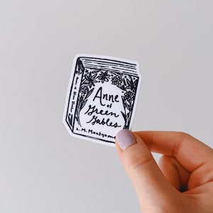 Anne of Green Gables Sticker / Doodled Library / Laptop Sticker / Literary decal, bookish sticker, gift for book lover, bibliophile sticker