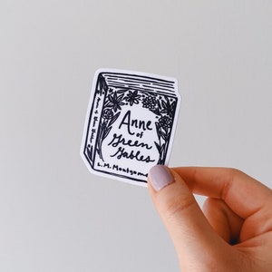 Anne of Green Gables Sticker / Doodled Library / Laptop Sticker / Literary decal, bookish sticker, gift for book lover, bibliophile sticker