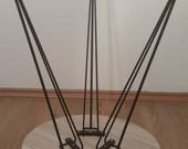 Triple SET Classic Hairpin Legs 15 quot - 22 quot Steel Metal Table Legs - Handmade - Black 3 Rod