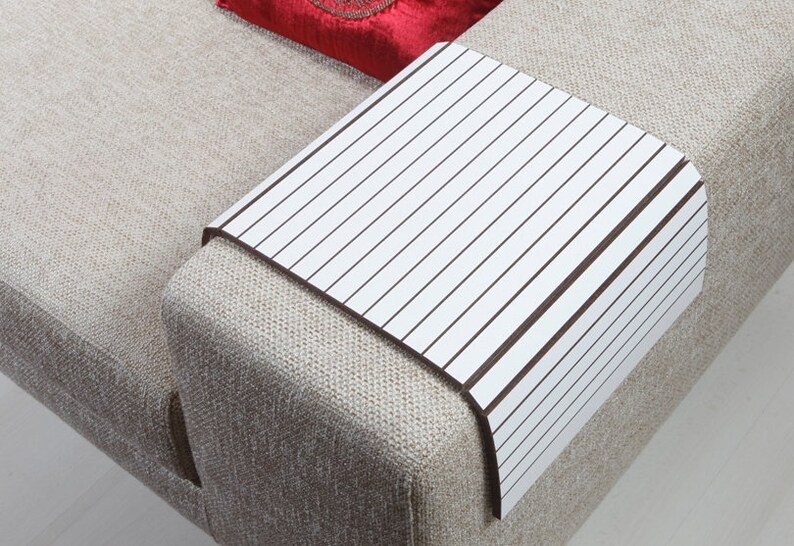 WHITE& BROWN FUL Sofa Arm Tray Sofa Tray Table Coffee Etsy