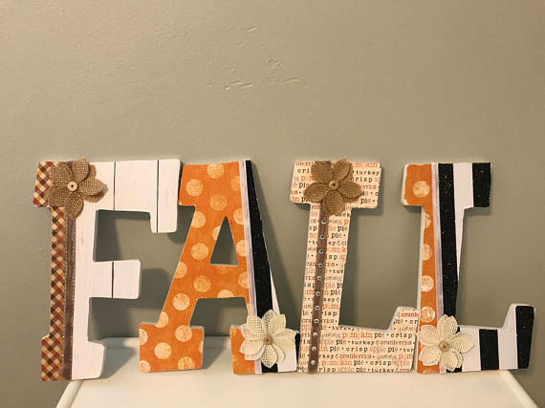 Wooden Fall Decor Sign Letters, Rustic, Autumn, Halloween, Christmas ...