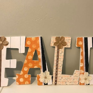 Wooden Fall Decor Sign Letters, Rustic, Autumn, Halloween, Christmas, Wedding, Nursery, Baby, Custom, Personalized, Mr. & Mrs.
