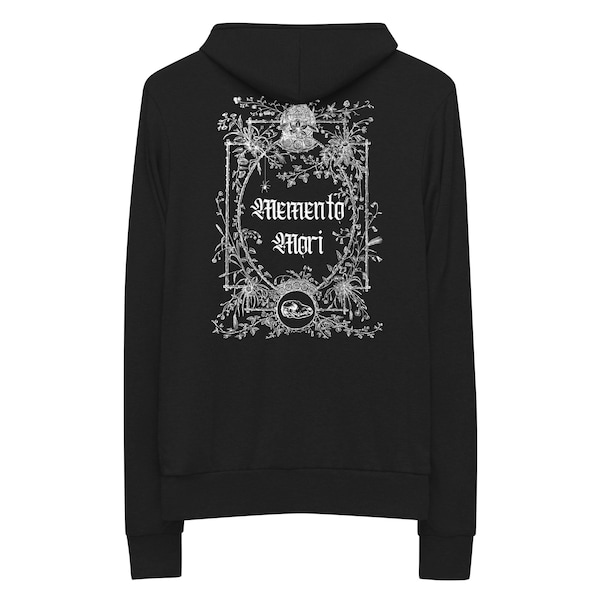 Memento Mori Lightweight Zip Up Hoodie - Witchy Dark Morbid Gothic Occult Homme Femme Unisexe