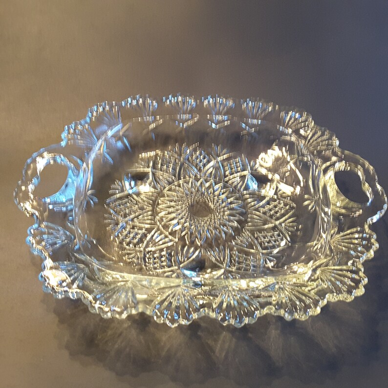 Indonesia Pasari Glass Serving Bowl Dish Tray Heart Shaped Etsy