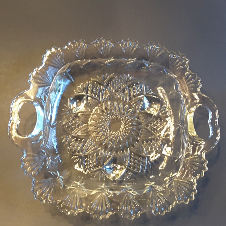 Indonesia Pasari Glass Serving Bowl Dish Tray Heart Shaped Etsy