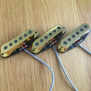 Handwound Electric Guitar Pickups &#39;Grille&#39; GOLD / CHROME