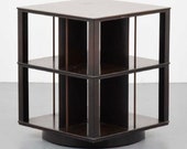 Rare mid century modern rotating bookcase by Edward Wormley for Dunbar