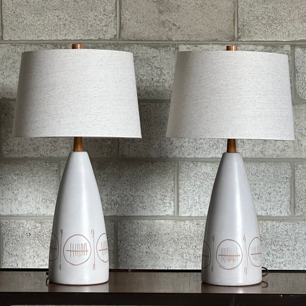 Jane and Gordon Martz Large Ceramic Table Lamps- a Pair