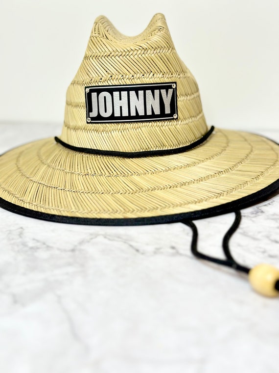 Personalized Straw Sun Hat: Wide Brim With Vegan Leather  display picture 3