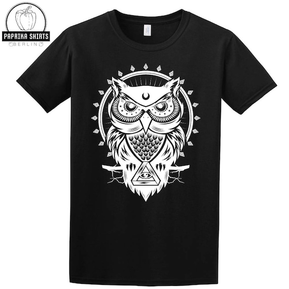 Owl T Shirt Eule Motiv Animal Print Mandala Dope Boho Abstract Etsy